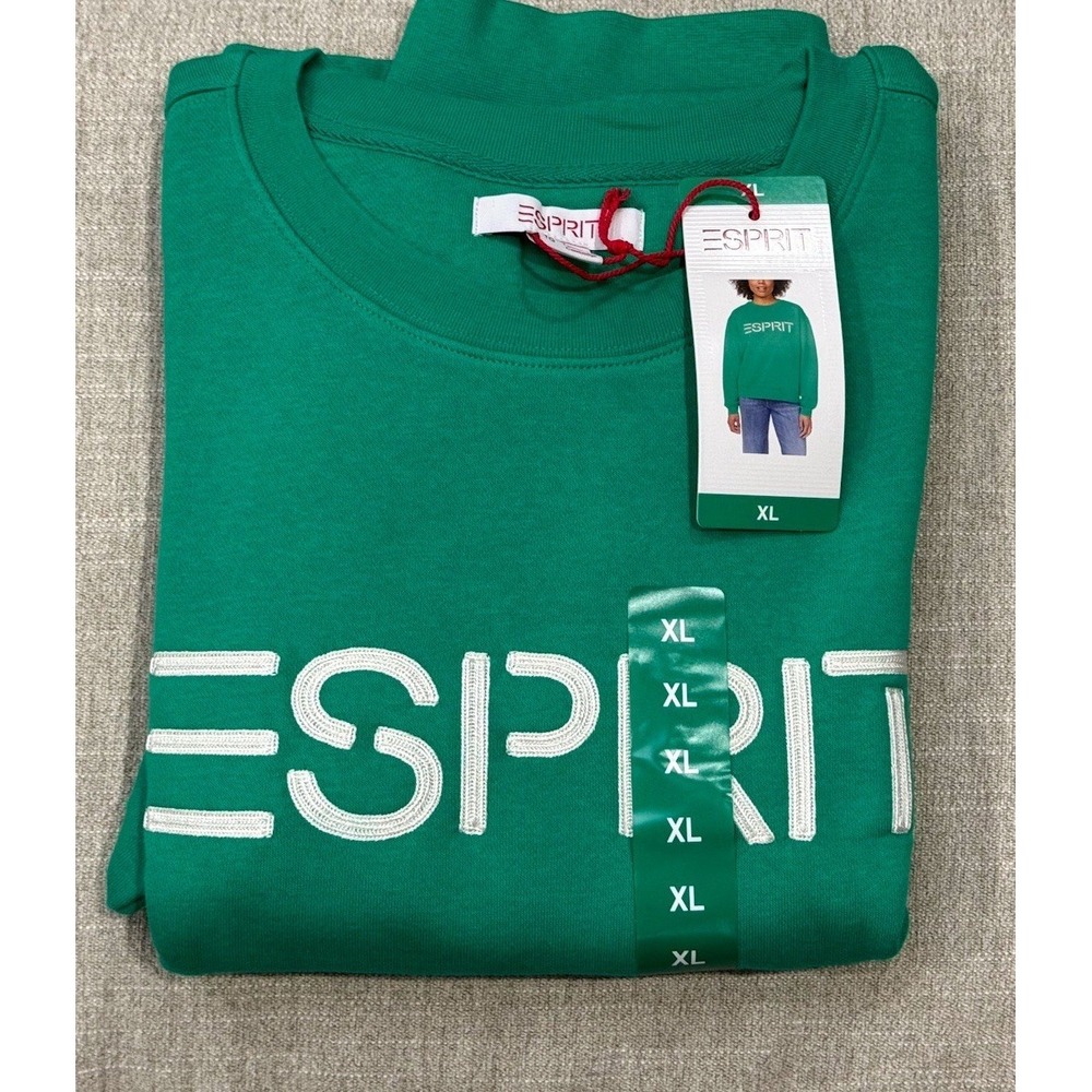 Esprit Emerald Green Logo Crewneck Sweatshirt